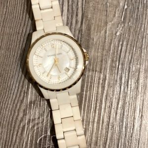 White and gold Michael Kors watch